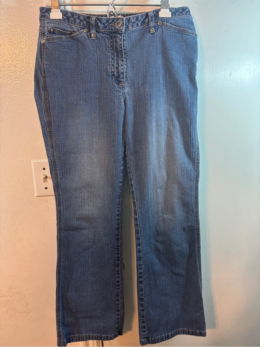 Christopher & Banks Straight-Leg Midwash Blue Jeans